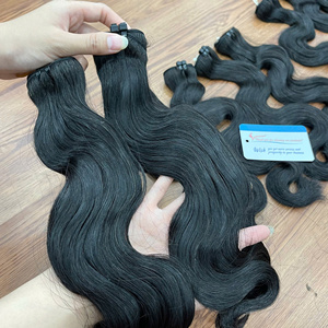Hot Product Natural Black Steam Body Wave Weft Hair Double Drawn Vietnamese Human Hair No Shedding No <b>Tangles</b> - Product Image 5