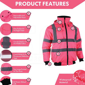 Veste de sécurité haute visibilité, vêtements de travail de sécurité, imperméable avec bandes réfléchissantes pour les travailleurs de sécurité routière, veste pour homme - Product Image 3