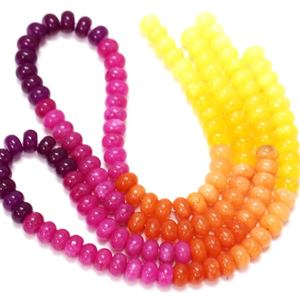 Magnifiques perles de quartz bio couleur soleil levant, forme rondelle lisse, 7-8mm, mélange de pierres précieuses de quartz, perles en gros, bijoux artisanaux - Product Image 4