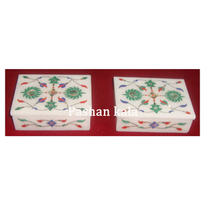 Cajas de Hierbas de Mármol con Diseño de Incrustaciones de Flores de Jazmín Natural - Product Image 1