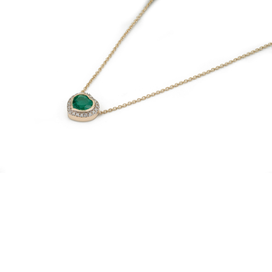 Exquisite Design Gorgeous Zambian <b>Emerald</b> & Diamond Heart Shape <b>Pendant</b> Necklace Stacking Jewelry Pure 14K Yellow Gold - Product Image 5