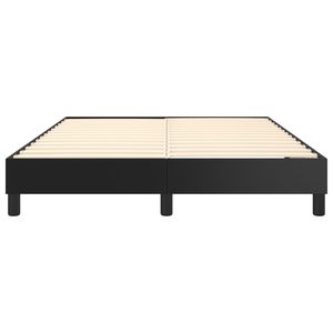 Cadre de lit double en similicuir noir rembourré avec contreplaqué et bois d'ingénierie, durable et élégant - Product Image 5