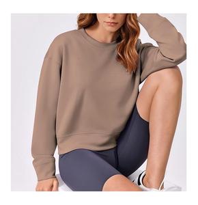 Sudadera de Algodón para Mujer, de Manga Larga, Cuello Redondo, Hombros Caídos, Color Sólido, Cómoda y Casual, de Lujo, Precio al por Mayor, de Bangladesh - Product Image 5