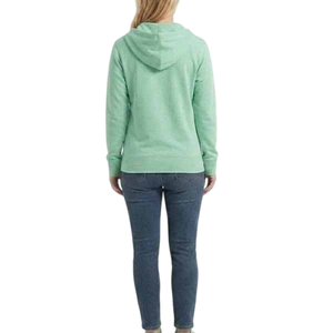 Sudadera con capucha rosa para mujer, con cremallera completa, corte regular, de punto, forro polar de algodón, color liso, transpirable, cortavientos, para otoño, informal - Product Image 4