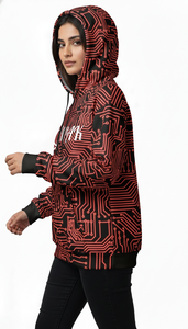 Hoodie unisexe surdimensionné brodé style streetwear contemporain avec impression par sublimation intégrale pour un usage quotidien - Product Image 5