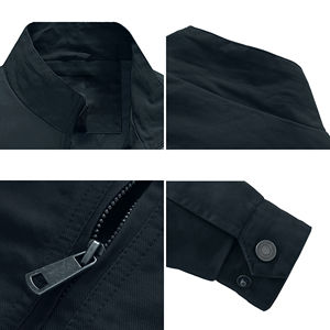 Veste de voyage décontractée pour homme en toile de coton de haute qualité, imperméable, coupe-vent, réversible, col rabattable, avec logo sur le devant - Product Image 4