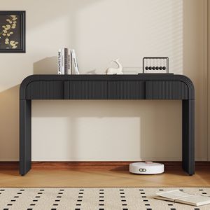 Consolle Moderna con Silhouette Arrotondata e 2 Cassetti, Superficie Liscia Unica per Soggiorno e Ingresso - Product Image 3