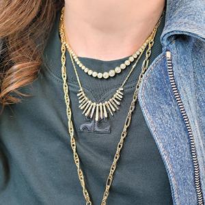 Collares de Diamantes en Capas, Corte Baguette y Redondo, Diamantes Cultivados en Laboratorio, Clásicos para Boda, Novia, Uso Diario, Amuletos de Lujo, Joyería Fina, Oro Sólido de 14K y 18K - Product Image 6