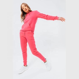 Pull-over rose personnalisé OEM, survêtements décontractés pour femmes, ensembles de jogging d'entraînement, ensemble deux pièces pour femmes, ensemble de survêtements pour femmes - Product Image 1