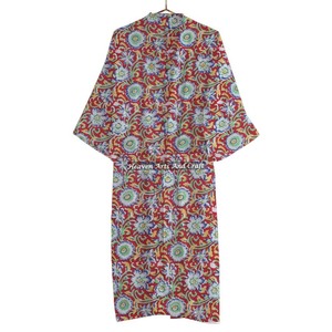 Albornoz de algodón con estampado de bloque de mano para mujer, albornoz de Kimono de algodón con estampado de bloque de mano al por mayor - Product Image 1