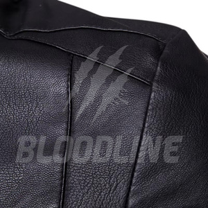 Bloodline Men's Burgundy PU <b>Leather</b> Moto <b>Jacket</b> Stand Collar Zipper Closure Slim Fit Autumn Wear - Product Image 6