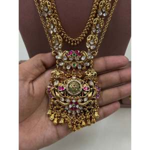 Indian Ethnic Aarika Heritage Gold Plated Bridal Long Necklace & Earring Set - Product Image 2