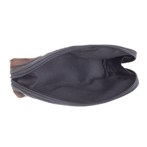 Pochette de voyage en cuir souple de luxe brésilien avec fourrure, petite, pour cosmétiques, maquillage et bijoux, export en vrac en Inde - Product Image 4