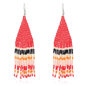 Pendientes Largos de Cuentas de Colores, Joyería Bohemia Hecha a Mano con Aleación de Zinc, para Mujer, Regalo de MD HANDICRAFTS, Envío Directo - Product Image 6