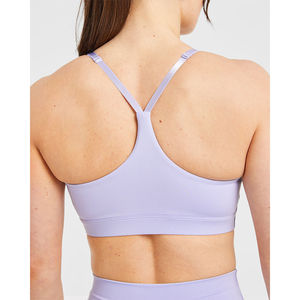 Soutien-gorge de sport en gros, couleur lavande pastel, avec bretelles réglables au dos, décolleté en V, haute performance, nouveau soutien-gorge de sport pour femme - Product Image 6