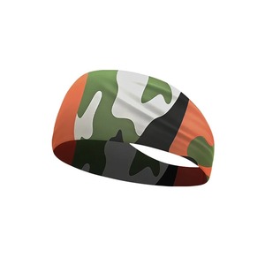 Bandeau de sport camouflage antidérapant 100 % polyester imprimé par sublimation, bord large, tricoté, fin, à séchage rapide, pour enfants, gym, tennis - Product Image 2