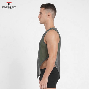Wholesale Custom <b>Men</b> Summer <b>Mesh</b> Gym Tank <b>Top</b> High Quality Sleeveless Quick Dry Breathable Eco-Friendly Basketball Training - Product Image 3