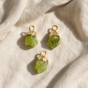 Handmade Raw Peridot Pendant | Natural Gemstone <b>Charm</b> | Jewelry Making Accessory - Product Image 1