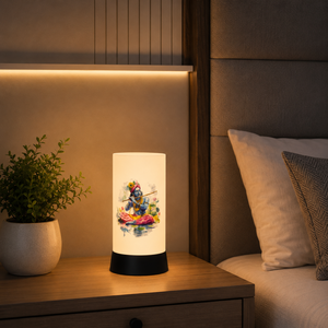 Lord Krishna Flute LED Table <b>Lamp</b> Colorful Spiritual Night Light Peacock <b>Feather</b> Design for Bedroom Temple Living Temple Room - Product Image 3