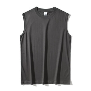 เสื้อกล้ามออกกำลังกายผู้ชายสั่งทำขายส่ง ผ้าฝ้าย 95% สแปนเด็กซ์ 5% – ทรงเข้ารูป ผ้าริบ สำหรับฟิตเนส - Product Image 2