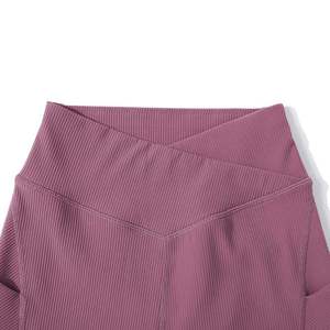 Wholesale Custom Women's High Waist Elastic Waist Shorts Breathable Cotton Printed Logo Light Solid Quick Dry Pockets - Product Image 4
