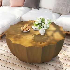 Tavolino da Caffè Moderno in Cemento MgO da 90 cm, Resistente e Impermeabile, per Terrazze, Giardini e Cortili - Product Image 3