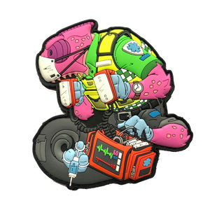 Patch en caoutchouc 3D de forme irrégulière, motif robot médical, en PVC, à coller, décorations en relief pour sacs - Product Image 4