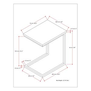 Tavolino Laterale Skyler Marrone Cognac Scuro, Elegante Comodino in Stile Contemporaneo - Product Image 5