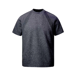 Ropa activa informal para hombre, Camiseta lisa de patrón sólido de 280 gramos, camisetas de diseño en blanco tejidas de algodón y poliéster al por mayor OEM - Product Image 4