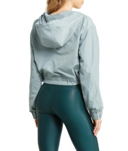 Veste coupe-vent courte en polyester et nylon pour femme, taille plus, respirante, à capuche, pour l'été - Product Image 2