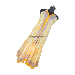 Vestido Bohemio Ligero de Seda Sari India para Mujer, Vestido de Tela Sari, Elegante Vestido de Noche sin Mangas para Mujer - Product Image 6