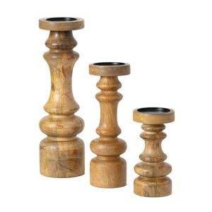 Handcrafted Wooden <b>Candle</b> <b>Holder</b> Set of 3 Minimalist Wooden <b>Candle</b> Stand Rustic Tabletop Wooden <b>Candle</b> <b>Holder</b> - Product Image 2