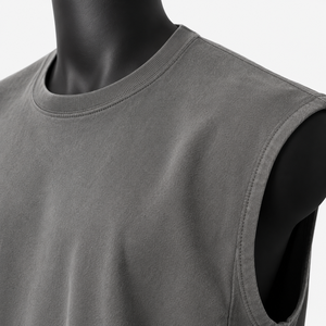 Débardeurs gris unis pour hommes très demandés, 100 % coton, tissu léger, avec services OEM et ODM. - Product Image 6