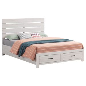 Cama de Madera con Panel de Almacenamiento Geary Coastal White Eastern King - Product Image 3