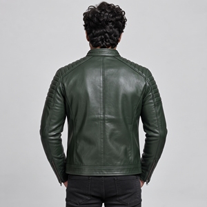 Veste de moto élégante en similicuir avec coque extérieure résistante, doublure douce, coupe confortable, fermeture éclair, idéale pour la conduite à moto - Product Image 3