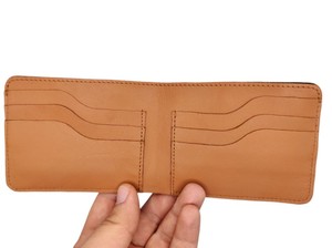 <b>Mens</b> Designer Bifold <b>Black</b> Leather <b>Wallet</b> with Red and White Racing Stripes and Interior ID Window <b>for</b> Credit Cards and Cash - Product Image 2