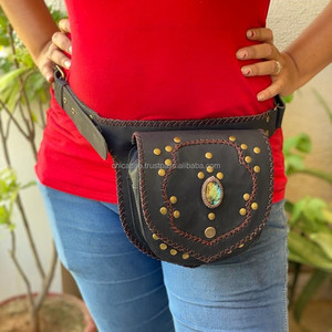 Riñonera de cuero genuino 100% para mujer, riñonera Bohemia con flecos, estilo Vintage, riñonera de vaquero de alta calidad, cinturones de cuero - Product Image 3