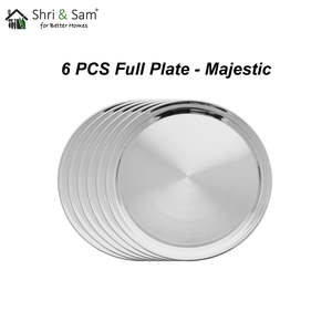 Majestic Lot de 6 assiettes complètes en acier inoxydable Plats et assiettes - Product Image 1