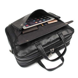 Men's Top Grain Leather Briefcase Black Travel Messenger Laptop <b>Bag</b> Wholesale Supplier Custom Size Color Options Available - Product Image 2