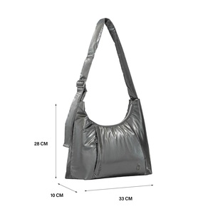 High-Gloss Coated Nylon Wide Adjustable Strap Large Capacity Multi-Pocket Women's Crossbody <b>Bag</b> Daily Travel Shoulder Sling <b>Bag</b> - Product Image 6