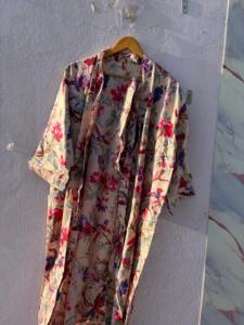 Bata Kimono de Lujo Floral 100% Algodón Transpirable para Verano, Bata de Baño para Mujer, Vestido de Dama de Honor, Túnica de Spa, Ropa de Playa, Ropa de Dormir - Product Image 5