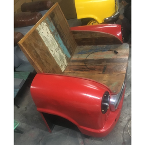 Canapé Ambassador Car Design en bois de manguier et structure métallique, reproduction de mobilier vintage, qualité export. - Product Image 1