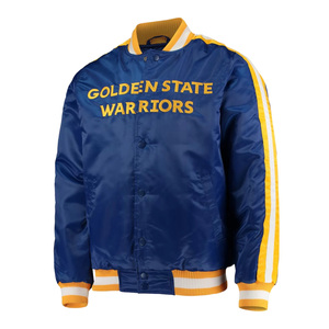 Veste bomber en satin de soie en gros |   Veste universitaire classique de style Letterman |   Broderie personnalisée du logo de l'équipe |   Grande taille - Product Image 2