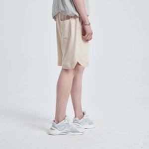 Shorts d'été unisexe personnalisés avec logo, sérigraphie, streetwear vintage, délavé soleil, effet délavé à l'acide, en coton épais pour homme - Product Image 3