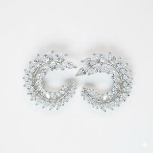 ต่างหูทรงใบไม้ประดับเพชรทรงมาร์คีส์ ทอง 14K ประดับเพชรแล็บ เงินแท้ 925 สไตล์โมเดิร์น ต่างหูแบบกลุ่ม สำหรับงานแต่งงาน ของขวัญสำหรับเธอ - Product Image 1