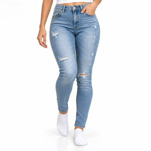 Fabricante de Jeans True Blue para Mujer, Lavado Medio, Marca Privada para Marcas Casuales, Tallas S-XL, Bajo MOQ - Product Image 5