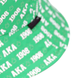 AKA Pink Green White Reversible Bucket <b>Hat</b> Double Sided Embroidered Cotton Fisherman <b>Hat</b> Casual Outdoor Fashion <b>Cap</b> - Product Image 2