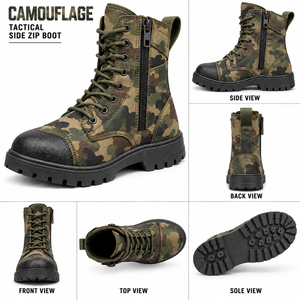 Calzado táctico de seguridad de caña alta para entrenamiento, suave y duradero para el día a día, antideslizante y resistente a impactos, del fabricante. - Product Image 2
