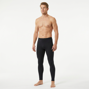 Leggings de Compresión Largos para Hombre, Color Negro Sólido, Spandex, Nailon, Cintura Elástica, para Entrenamiento, Yoga - Product Image 5