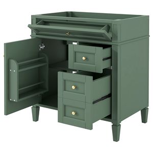 Mobile bagno moderno da 76 cm con 2 cassetti e cassetto a ribalta, unità prefabbricata senza lavabo - Product Image 1